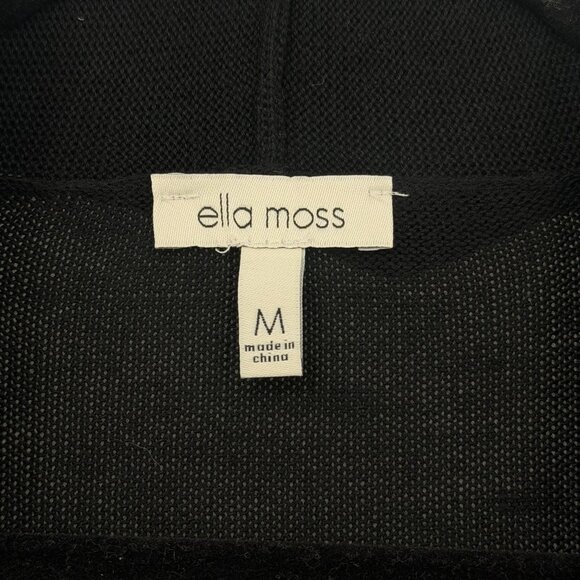 Ella Moss Black Cardigan Sweater Medium Knit Duster - Picture 2 of 5